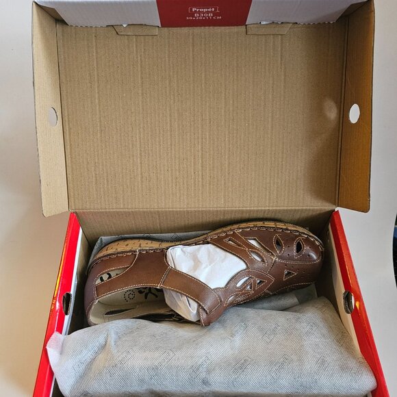 Propet Jenna Womens Brown Leather Sandals Sz 9 Wide Width - Picture 3 of 9